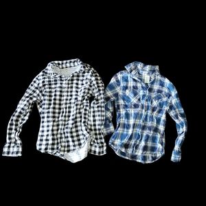 Lot of 2 Girls 14/16 Button down shirts